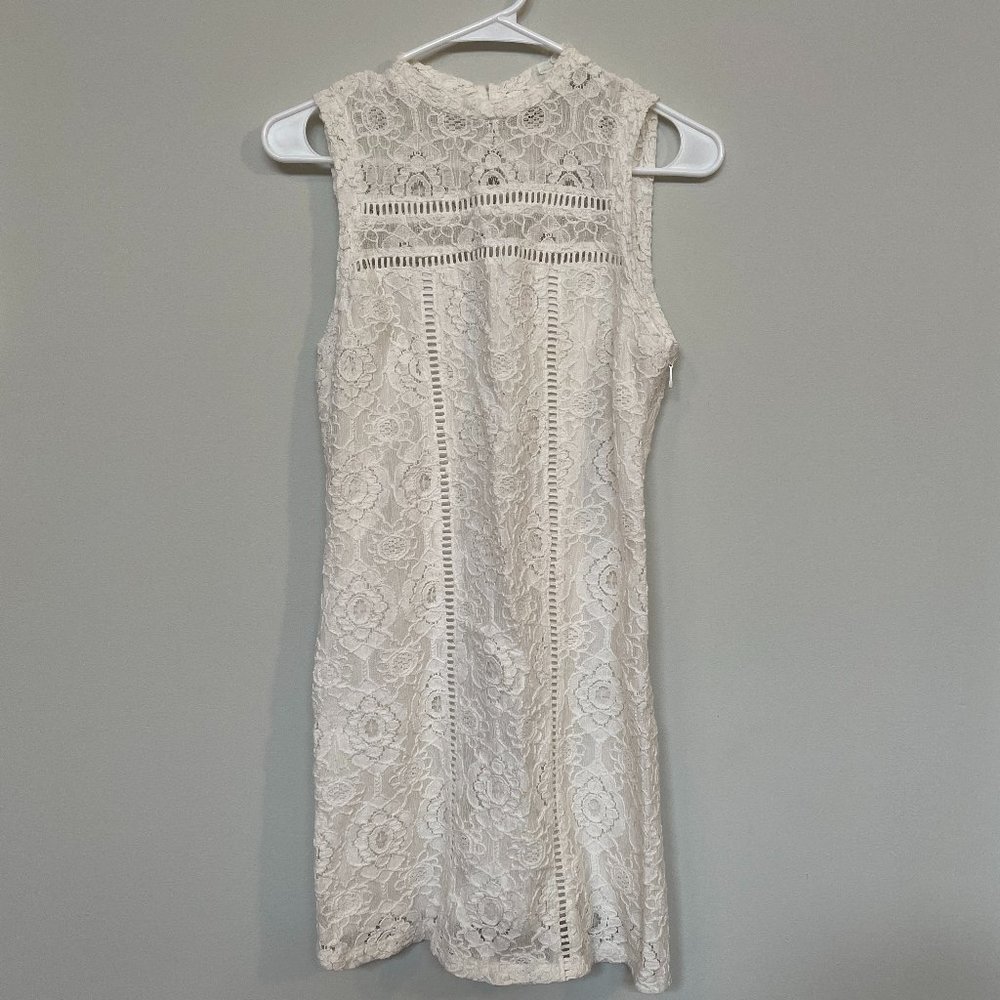 Hollister Cream Lace Mini Sheath Dress